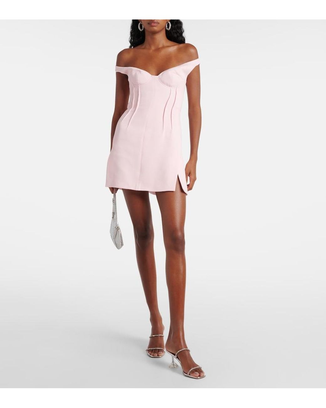 David Koma Pink Off-Shoulder Minidress