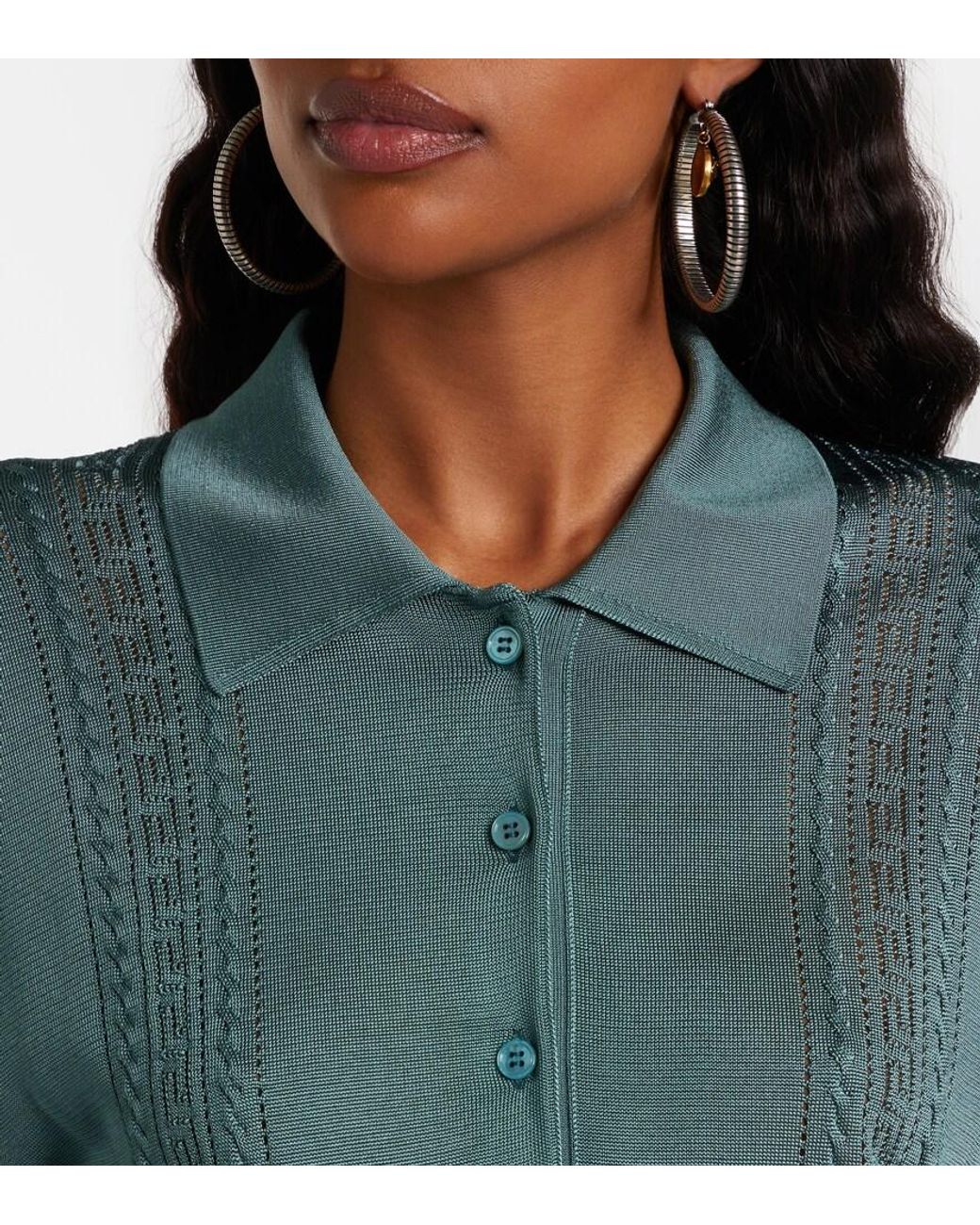 Versace Green Metallic-Effect Minidress