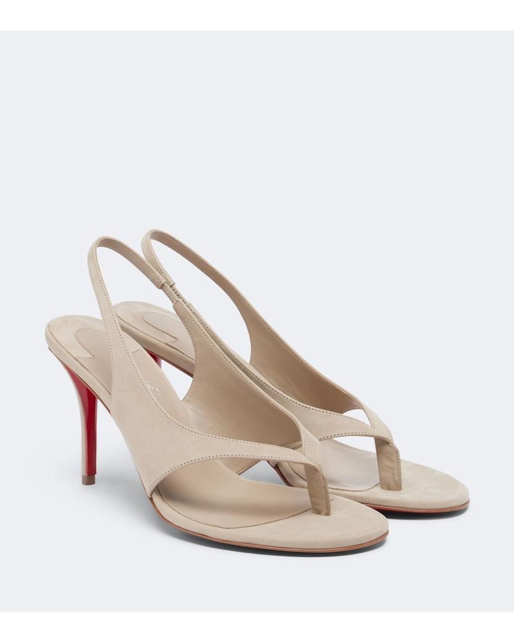 Christian Louboutin Natural Miss Z Suede Thong Sandals