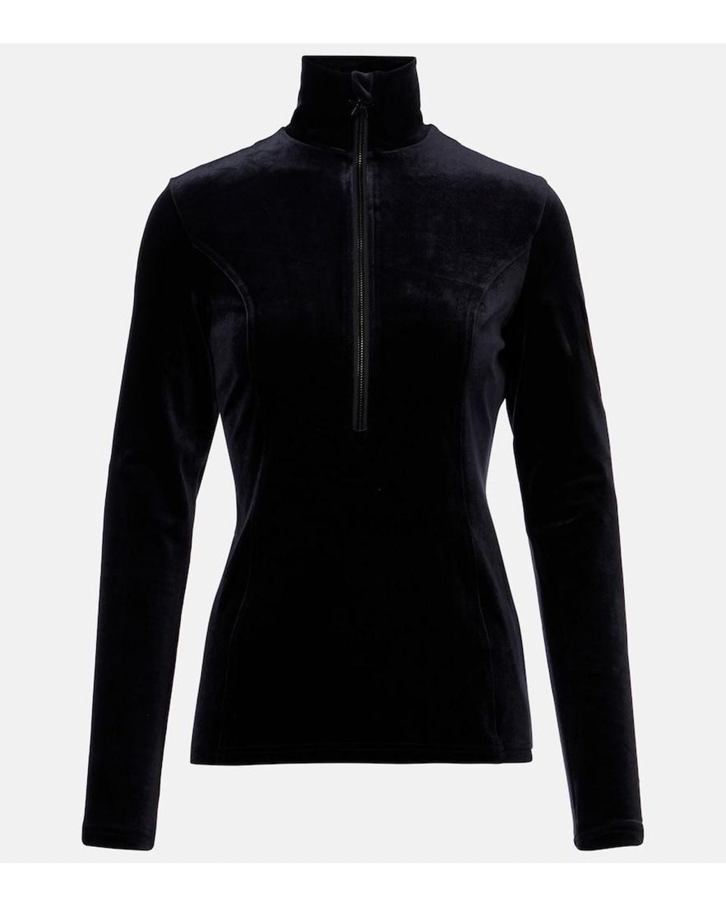 Goldbergh Black Radient Half-Zip Velvet Ski Top