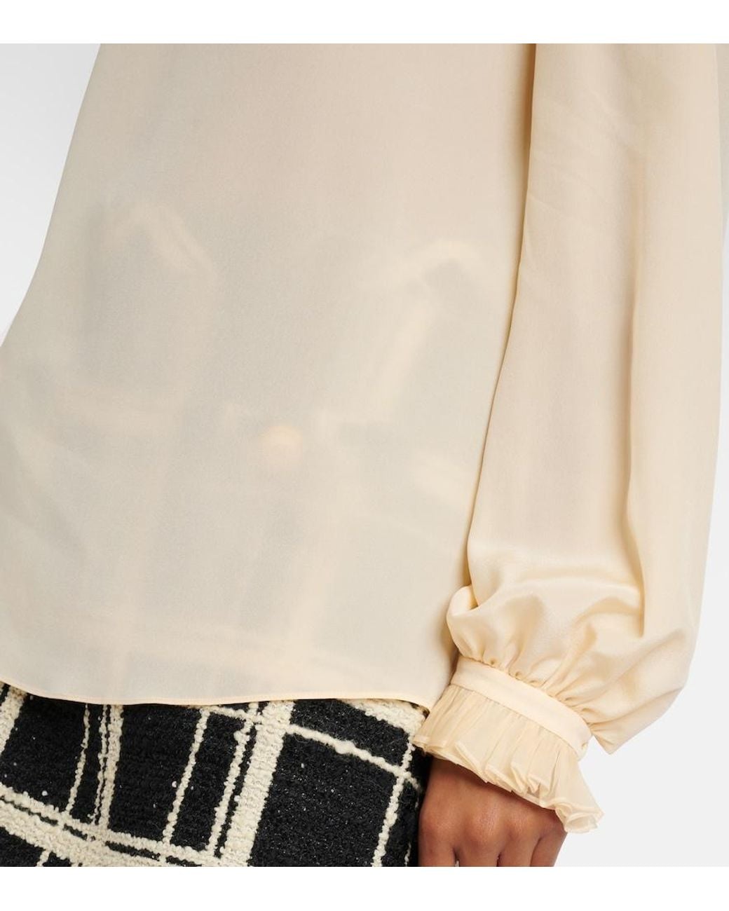 Valentino Garavani Natural Silk Crepe De Chine Shirt