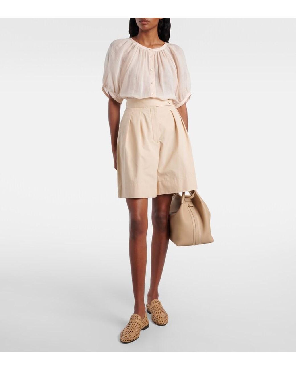 Loro Piana Natural Gritt Ramie Blouse
