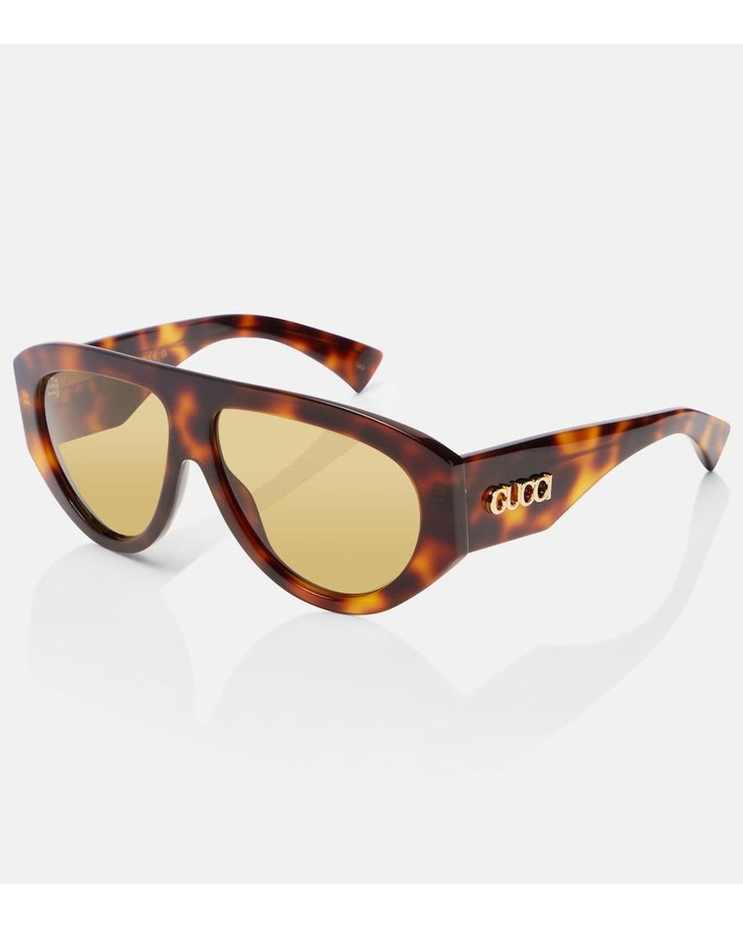 Gucci Brown Signoria Shield Sunglasses
