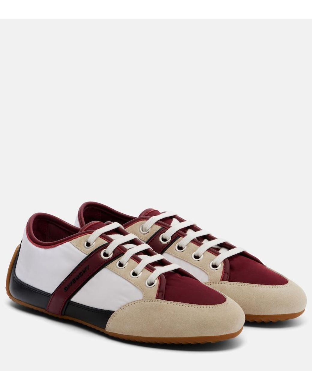 Givenchy Brown Slim Suede-Trimmed Sneakers