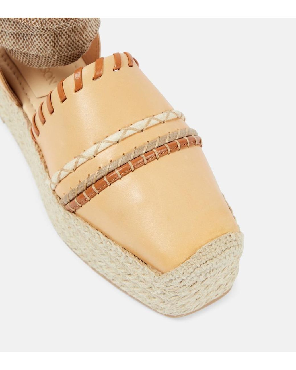 Ulla Johnson Natural Leather Platform Espadrilles