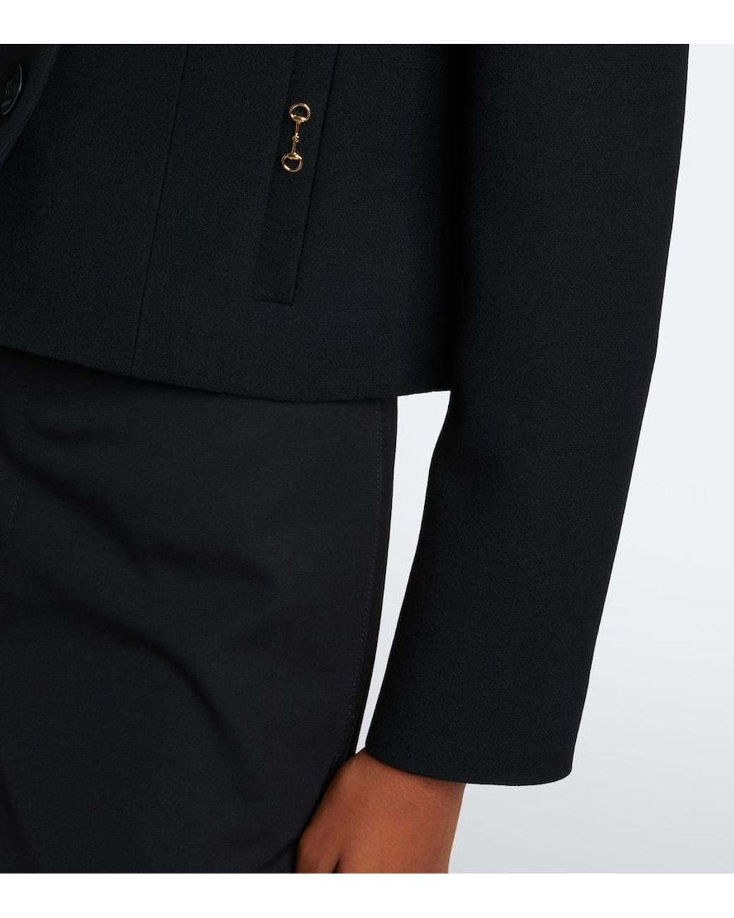 Gucci Blue Horsebit Wool Crepe Jacket