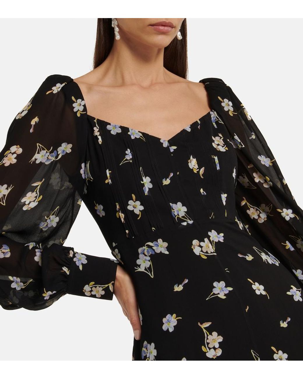 Dorothee Schumacher Black Midnight Blossom Midi Dress