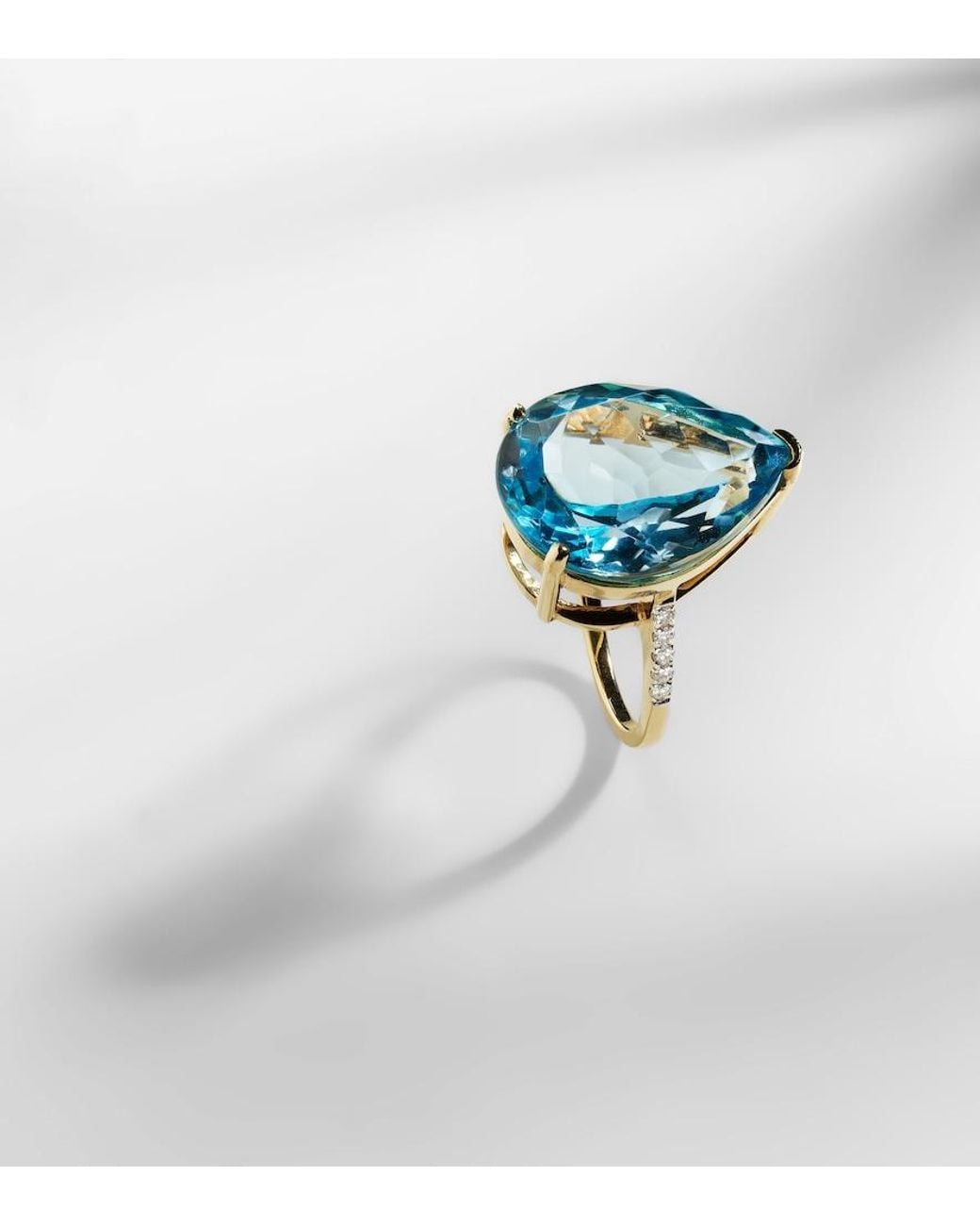 Mateo Blue 14Kt Ring With Topaz And Diamonds