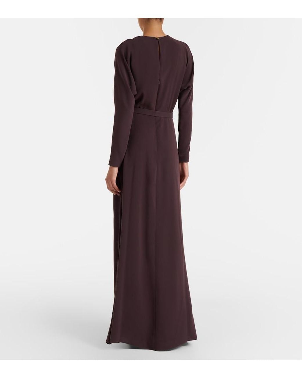 Max Mara Purple Embellished Cady Maxi Dress