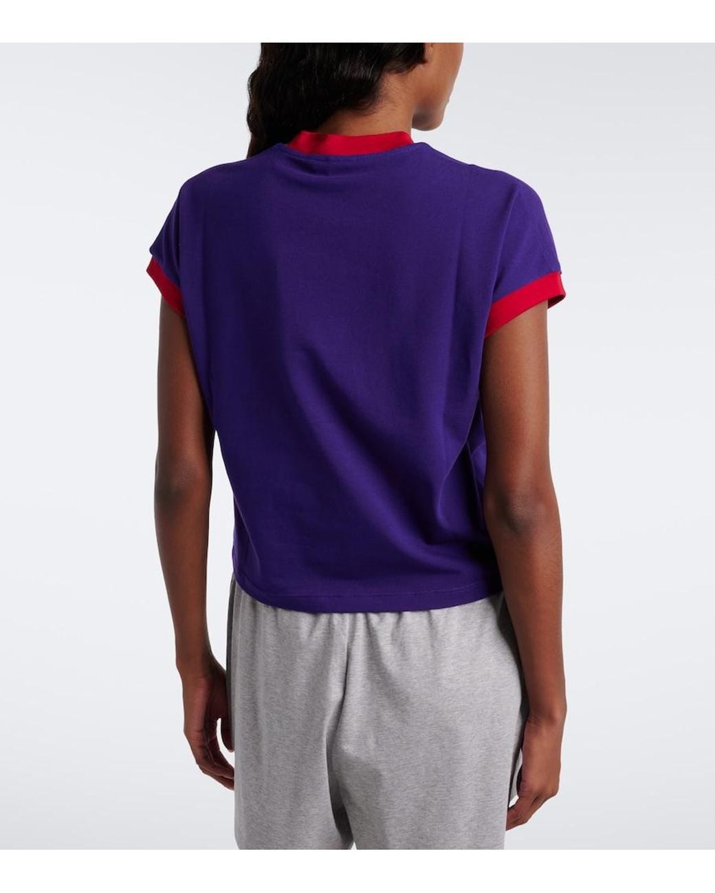 Versace Purple Medusa Cotton-Blend Jersey T-Shirt
