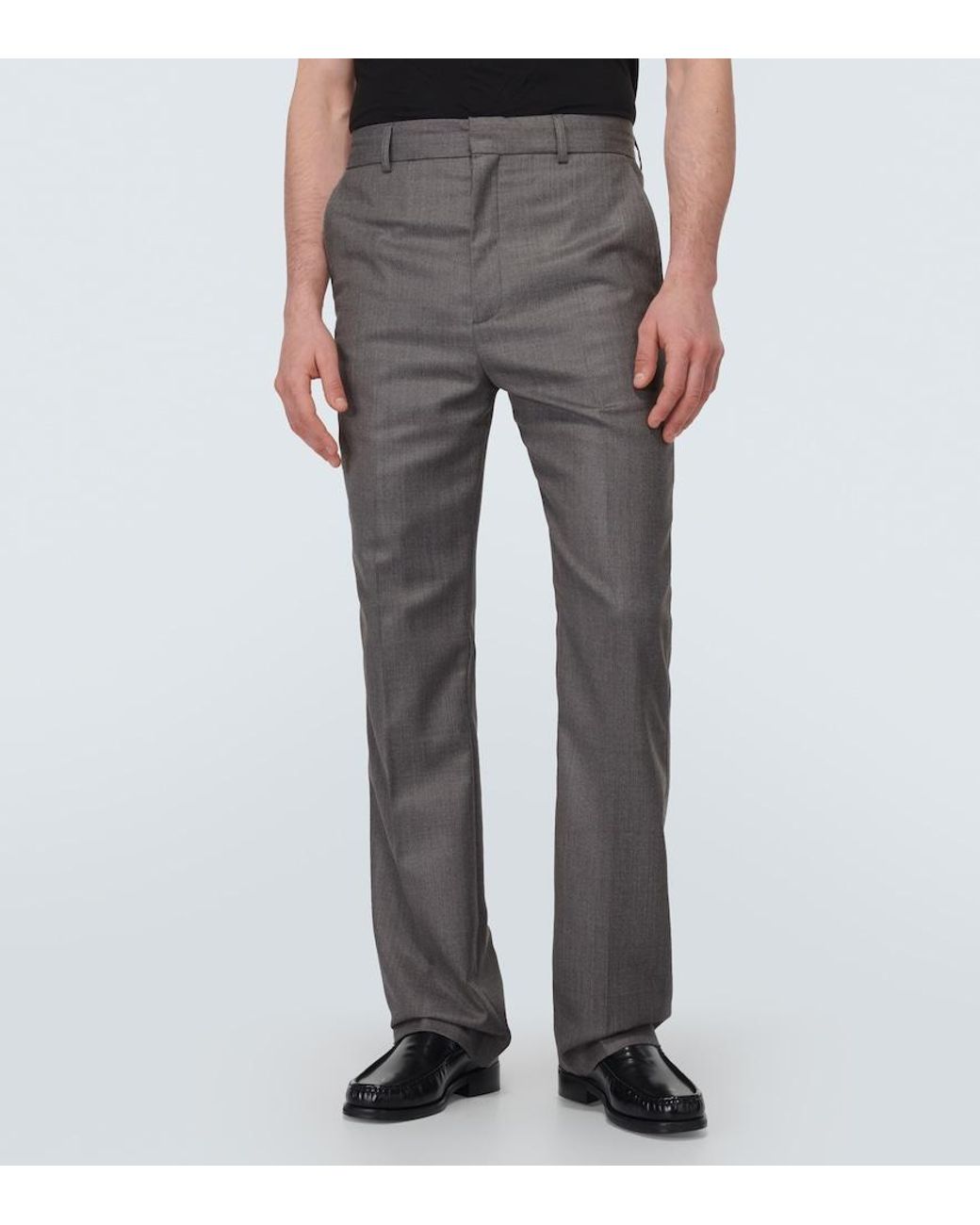 Acne Gray Mid-Rise Straight Pants for men