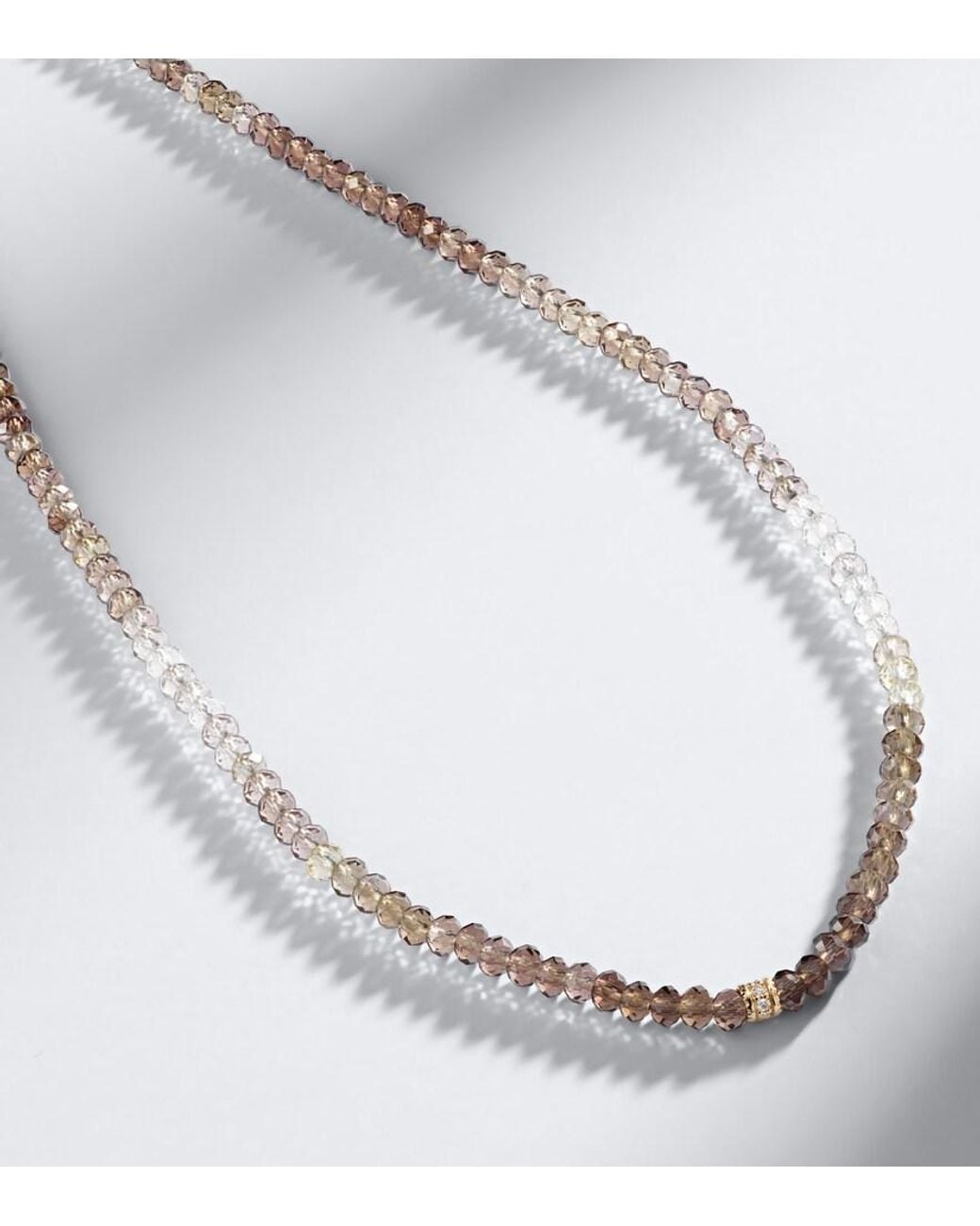 Sydney Evan Metallic 14Kt Beaded Necklace With Labradorite And Diamonds for men