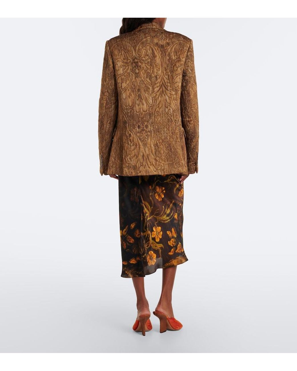 Dries Van Noten Multicolor Floral Silk Satin Slip Skirt