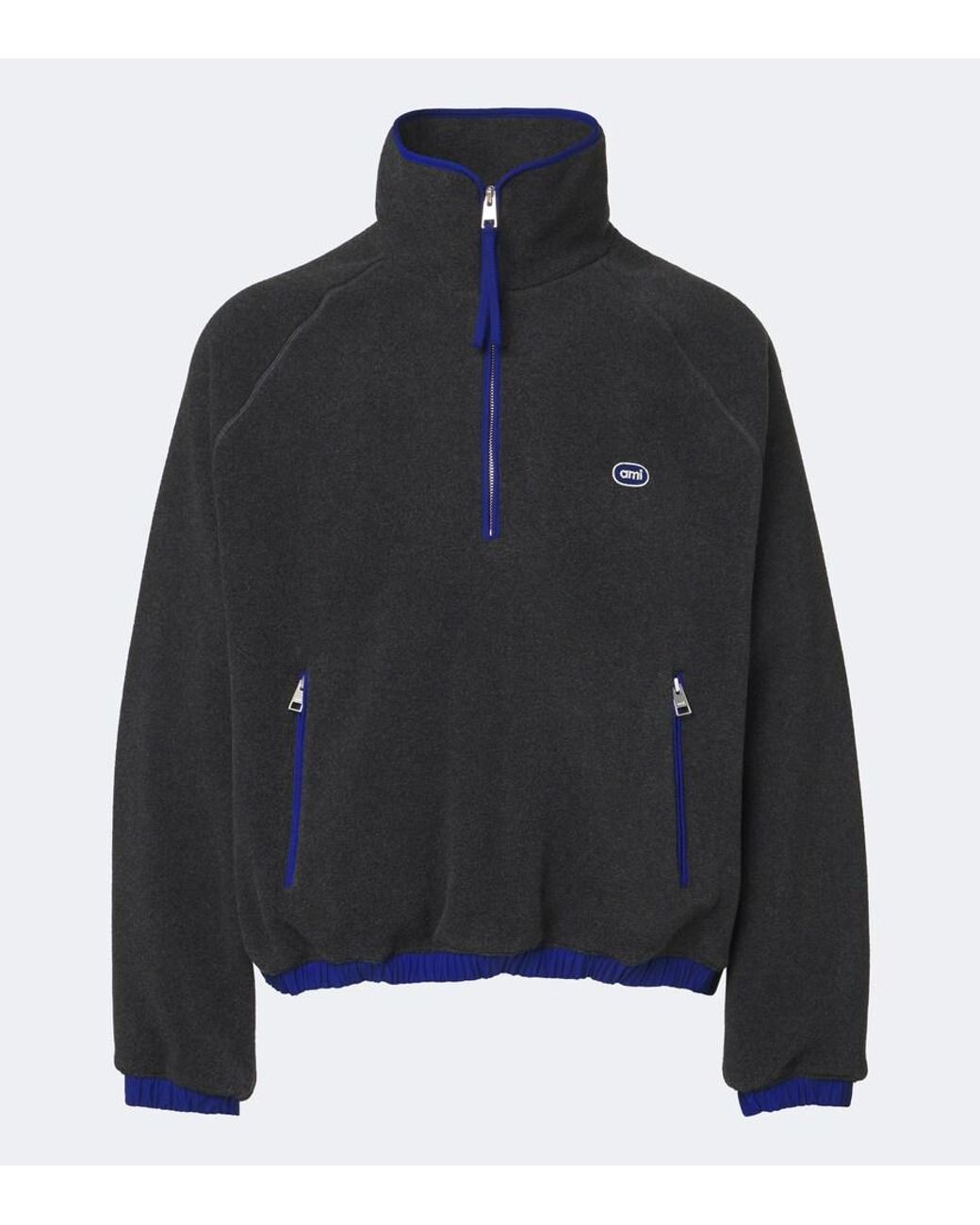 AMI Black Oversized Fleece Jacket for men