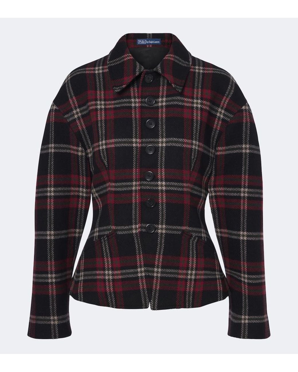 Polo Ralph Lauren Black Plaid Wool-Blend Tweed Jacket
