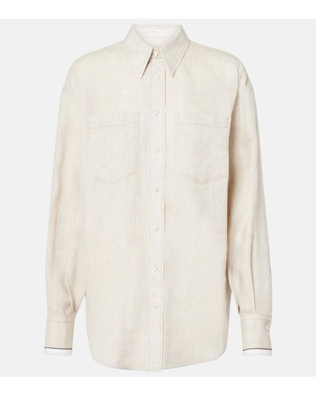 Brunello Cucinelli White Linen Shirt