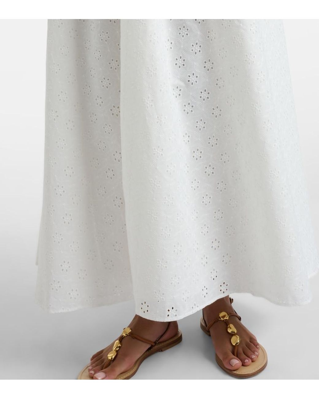 Faithfull The Brand White Juana Broiderie Anglaise Maxi Dress