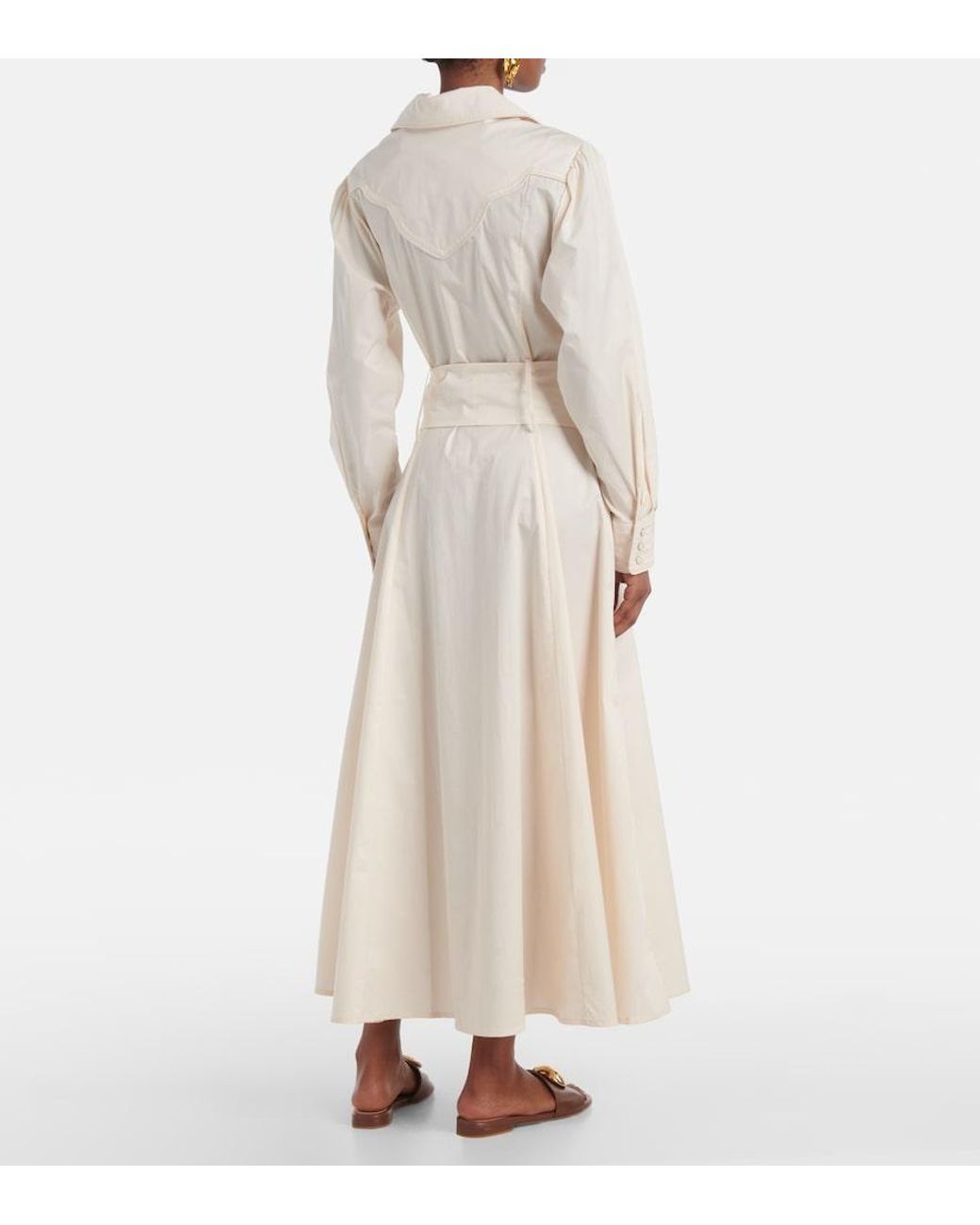 Johanna Ortiz Natural Vela De Cruz Cotton-Blend Poplin Wrap Dress