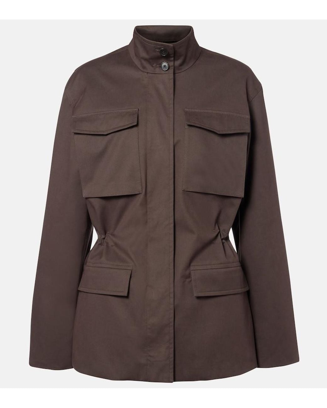 The Row Brown Floriane Cotton And Cashmere Field Jacket