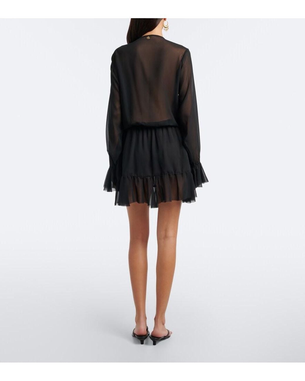 Bananhot Black Bellen Ruffled Minidress