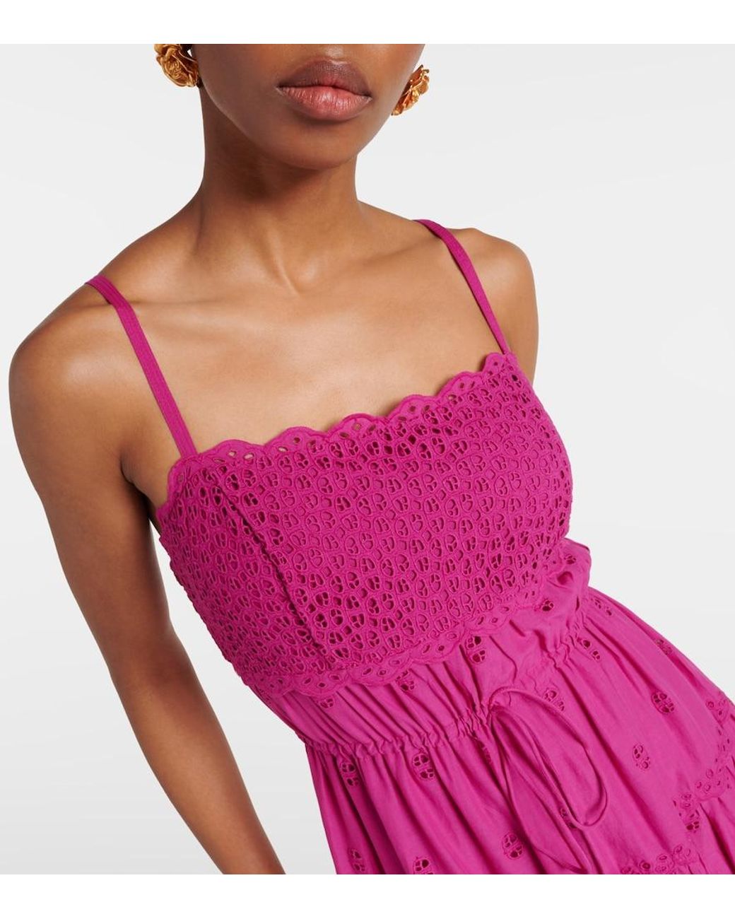 Ulla Johnson Purple Isadore Cotton Voile Maxi Dress