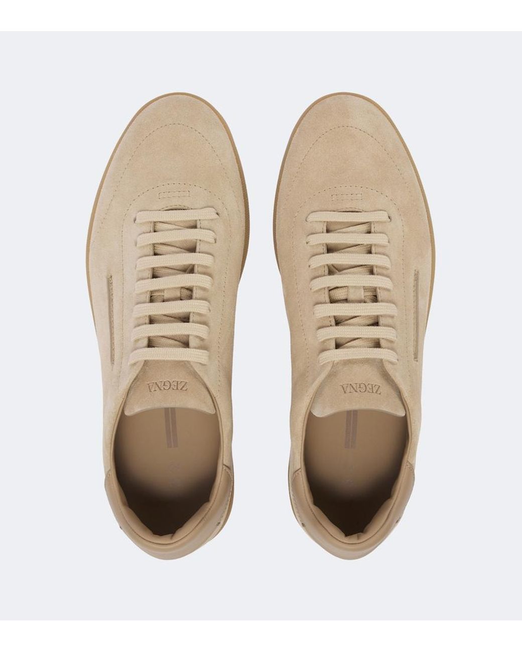 Zegna White 232 Suede Sneakers for men
