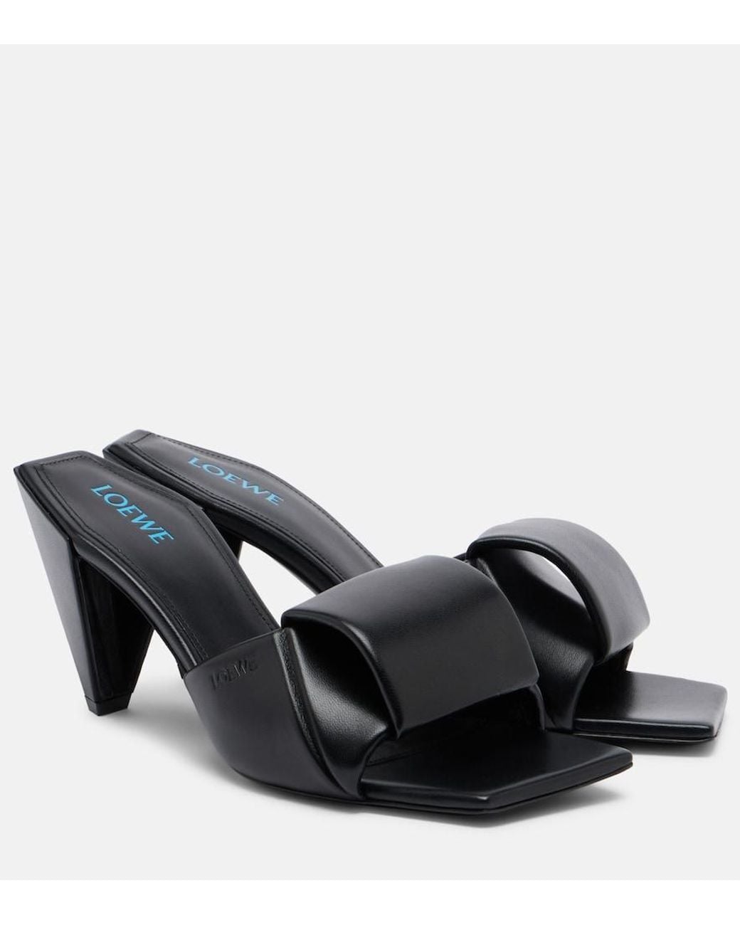 Loewe Black Origami Leather Mules