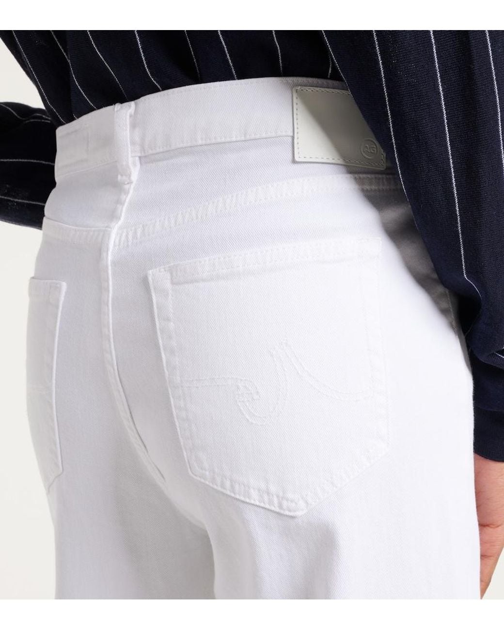 AG Jeans White New Baggy Wide-Leg Jeans