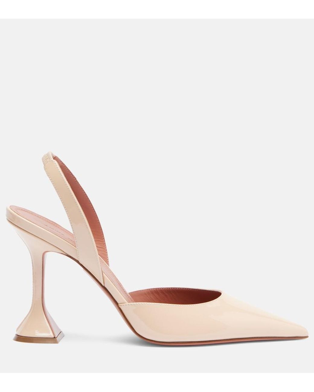 AMINA MUADDI Pink Holli 95 Patent Leather Slingback Pumps