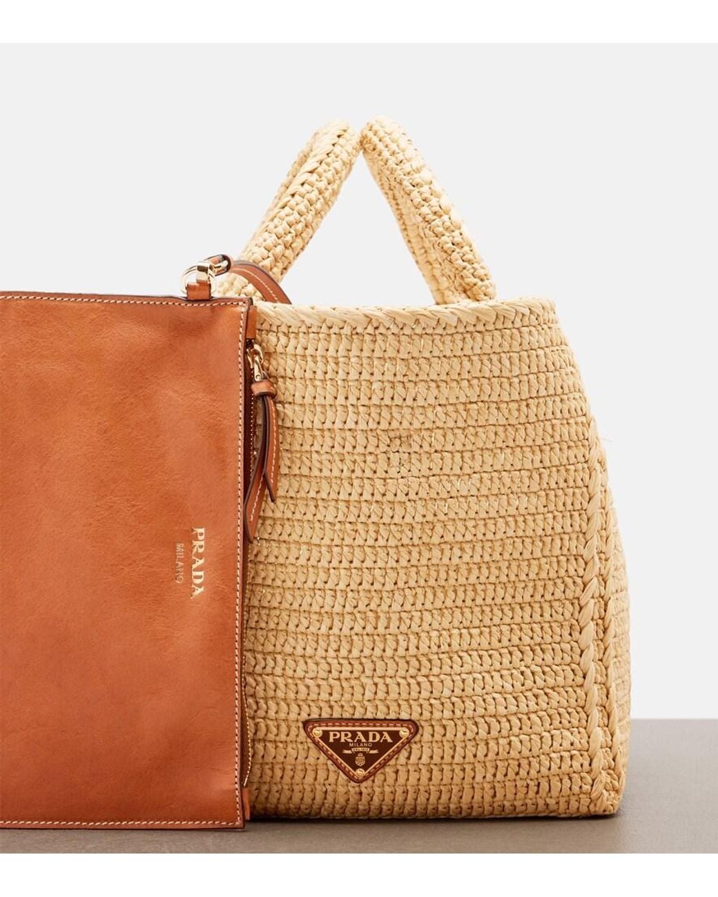Prada Brown Shopper Large Aus Haekelstrick