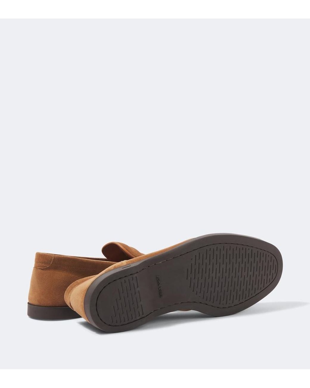 John Lobb Brown Pace Suede Loafers for men