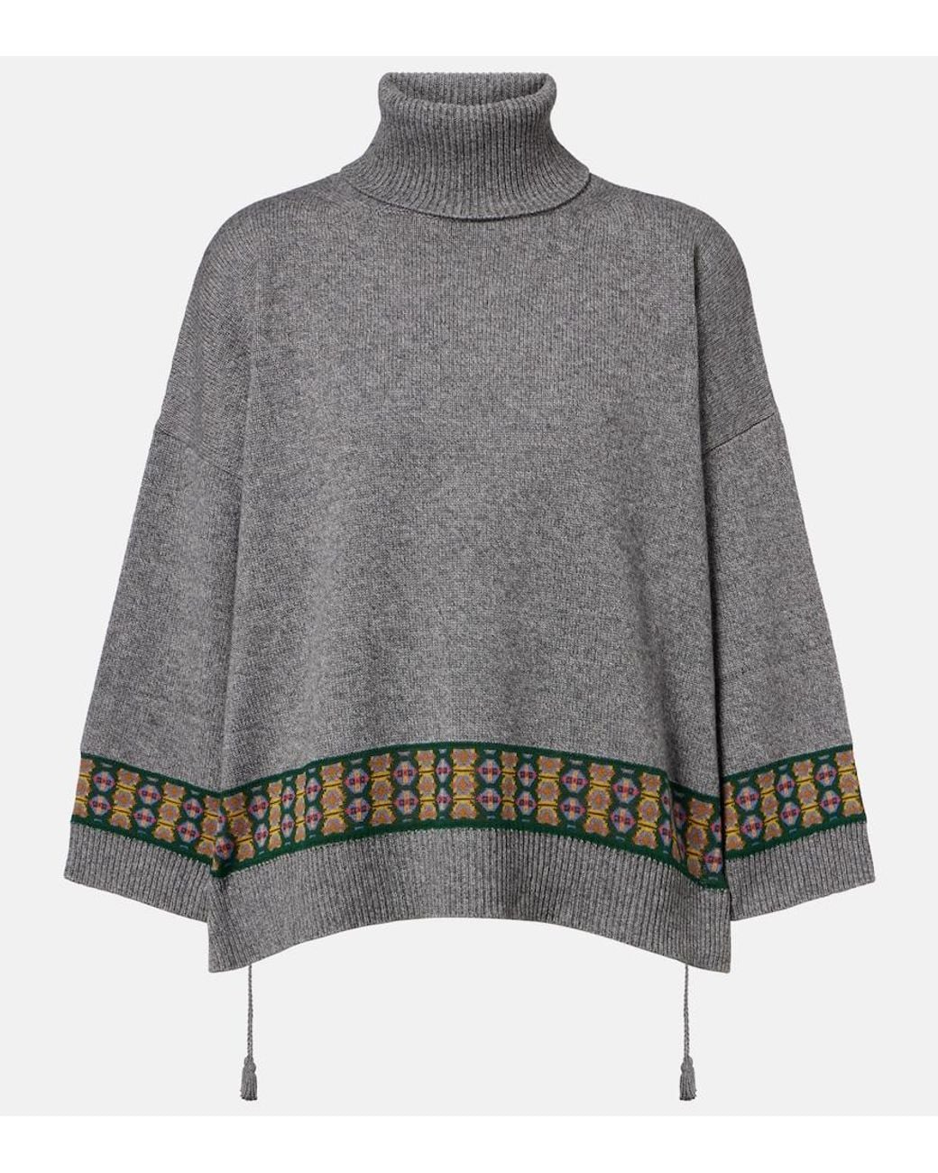 Etro Gray Wool, Cashmere, And Cotton-Blend Sweater