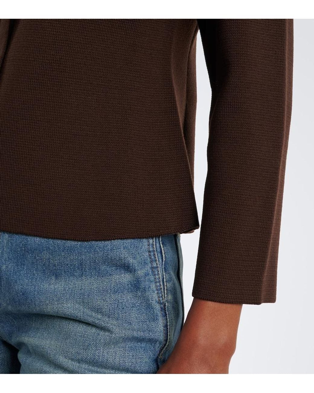 Saint Laurent Brown Knitted Wool Cardigan