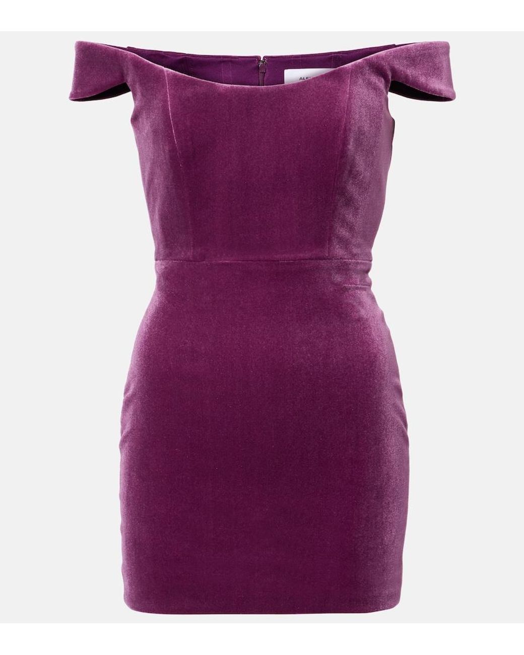 Alex Perry Purple Off-Shoulder Bustier Dress