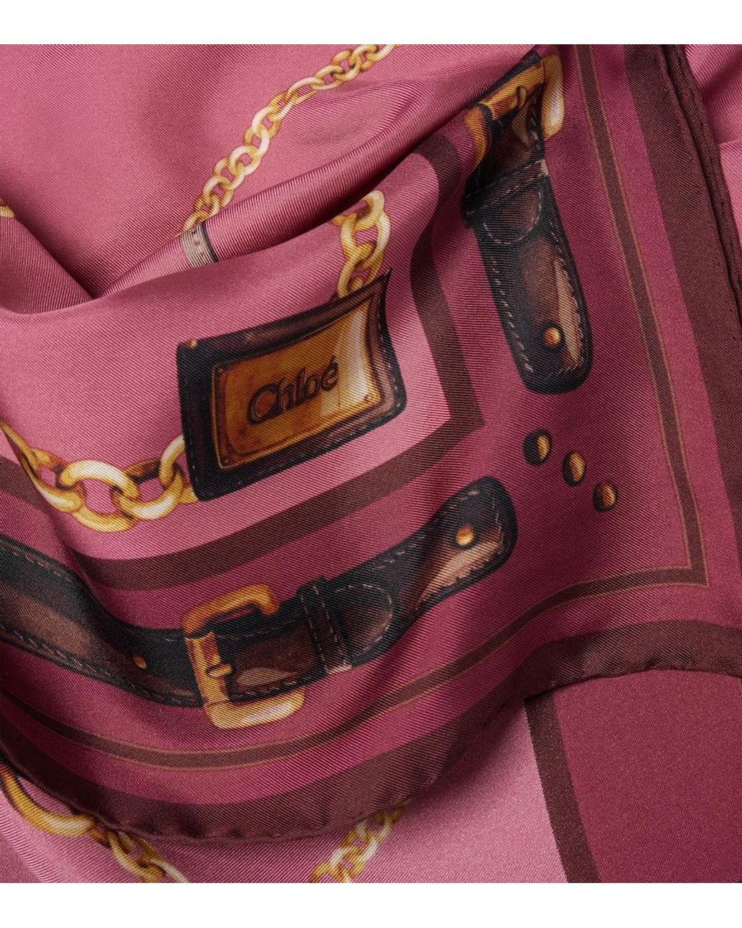 Chloé Pink Paddington Silk Scarf