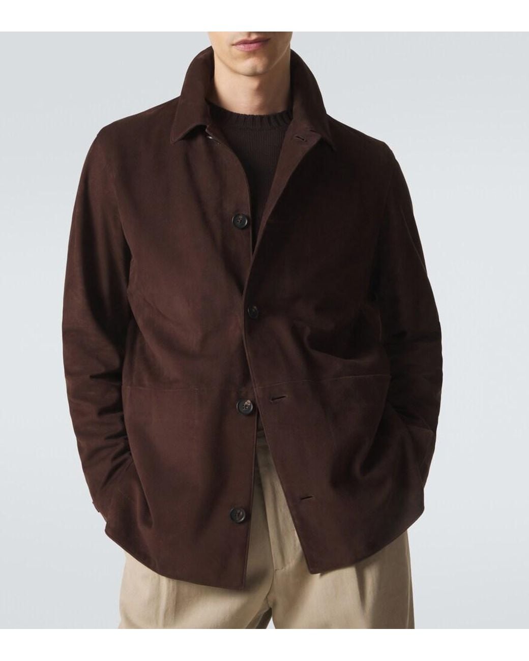 Saman Amel Jacke Aus Veloursleder in Brown für Herren