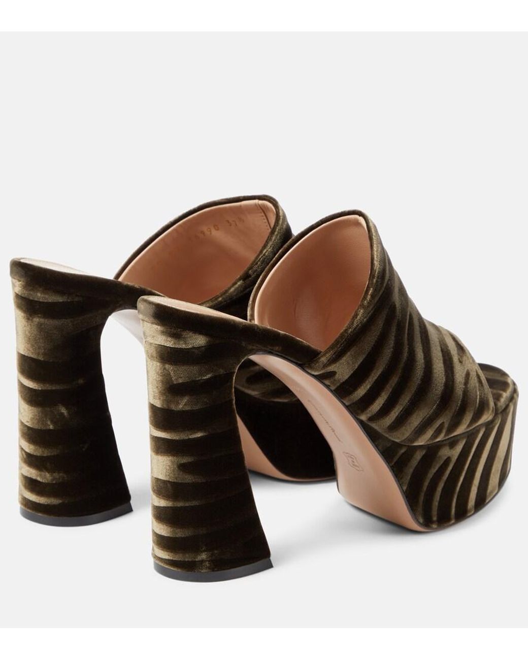 Gianvito Rossi Black Holly Zebra-Print Platform Mules