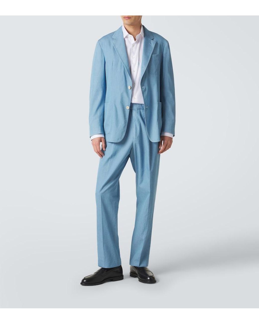 Dunhill Blue Cotton Suit Jacket for men