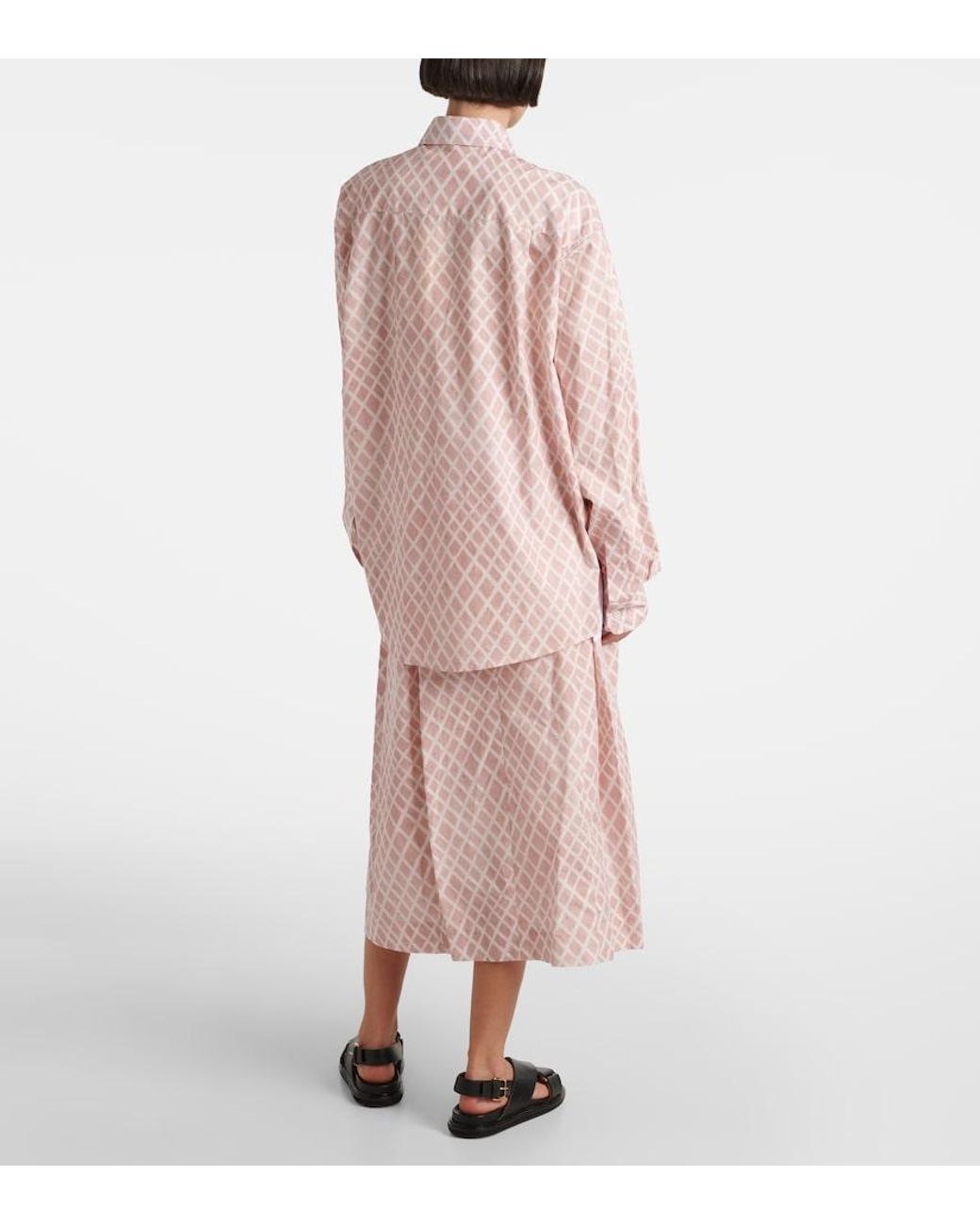 Marni Pink Checked Cotton Poplin Shirt