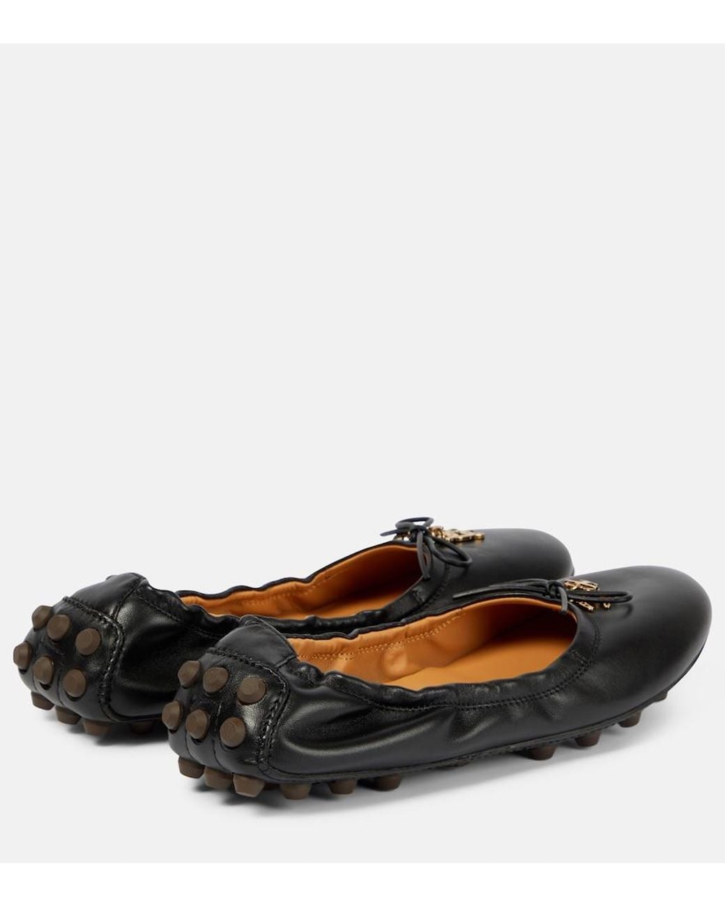 Tod's Brown Gommino Leather Ballet Flats