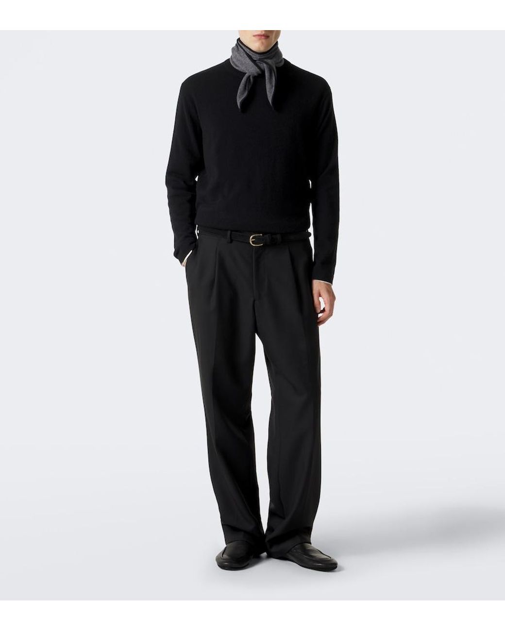 Lisa Yang Gray Chelsea Cashmere Scarf for men