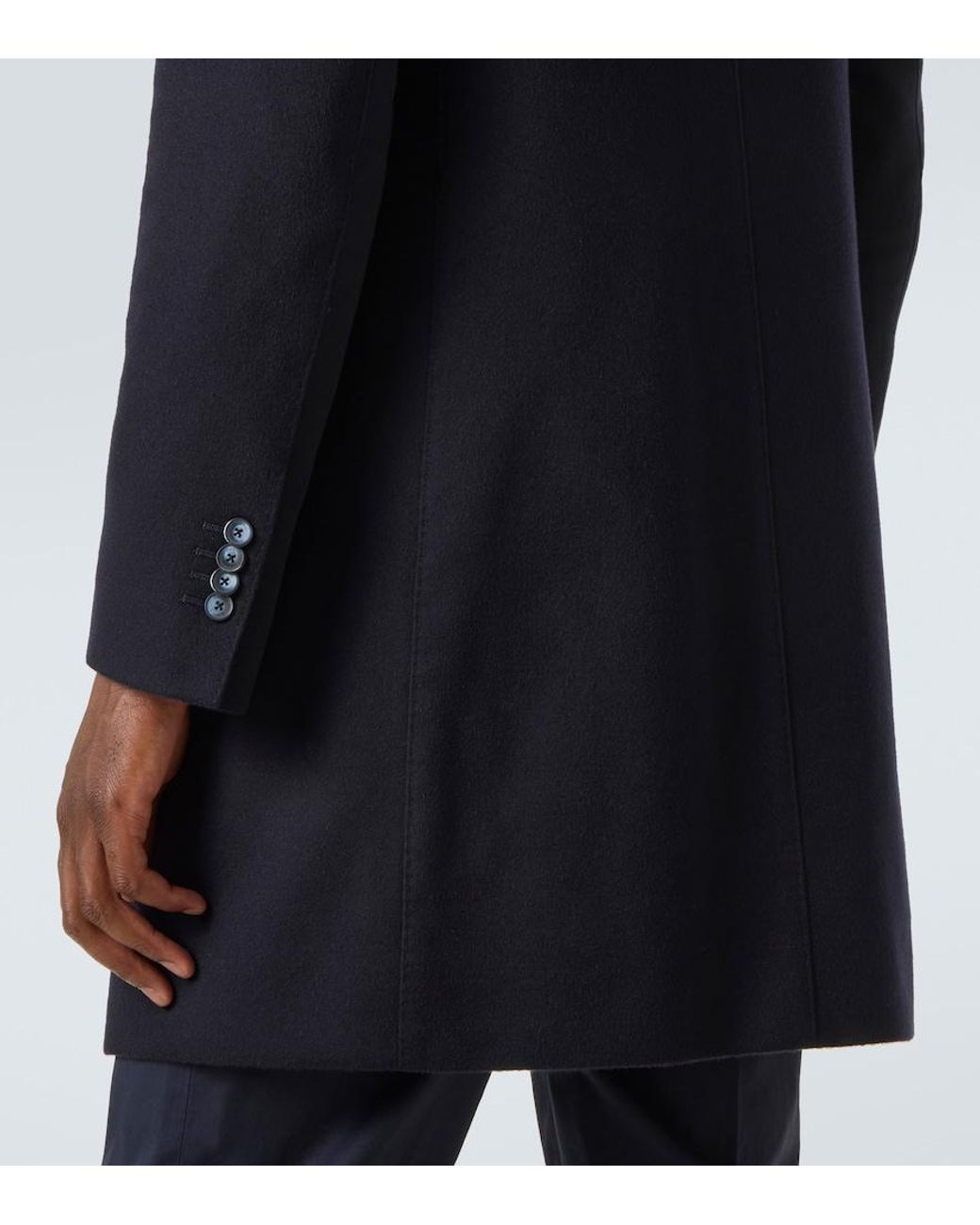 Herno Blue Cashmere Coat for men