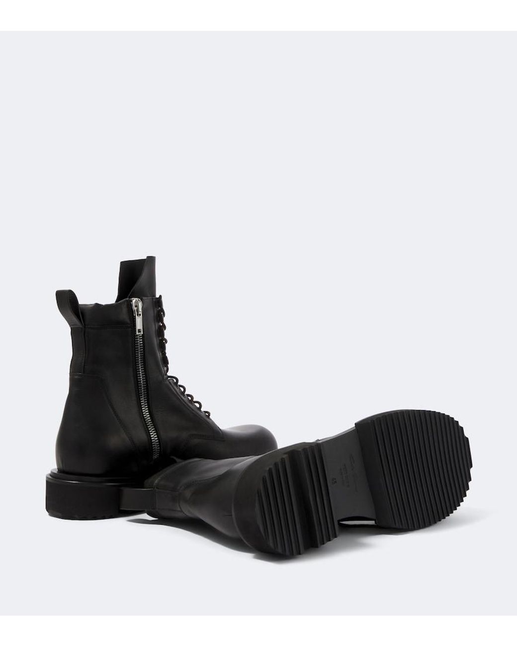 Rick Owens Black Army Gabe Leather Combat Boots for men