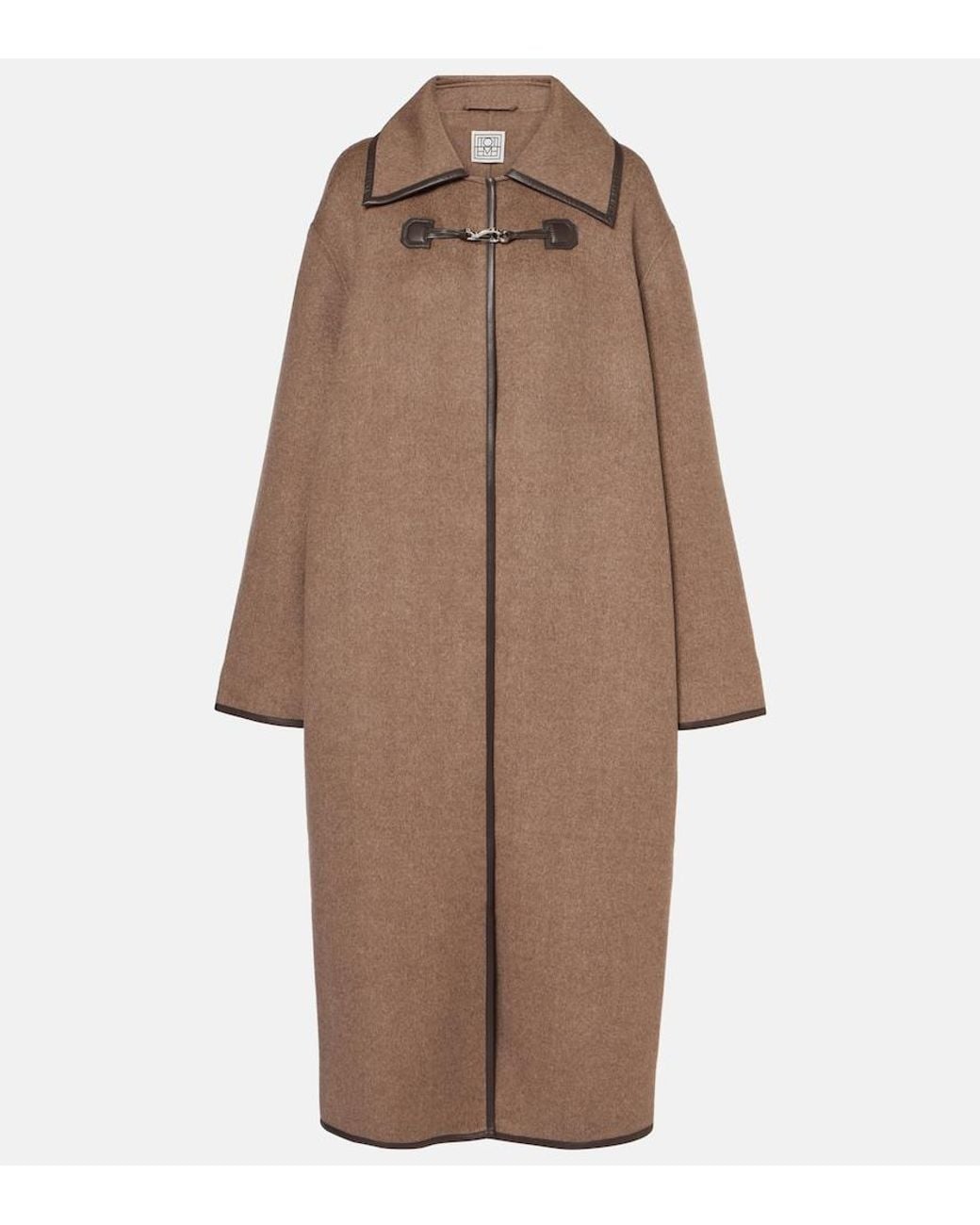Totême Brown Wool Double Clasp Coat