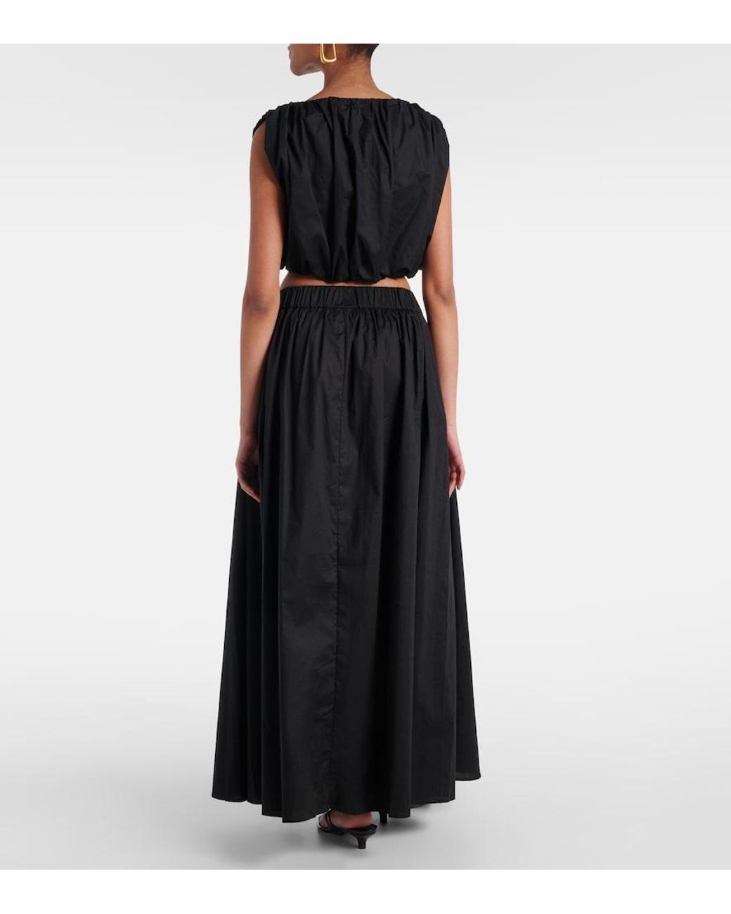 Adriana Degreas Black Inamorata Cotton-Blend Crop Top