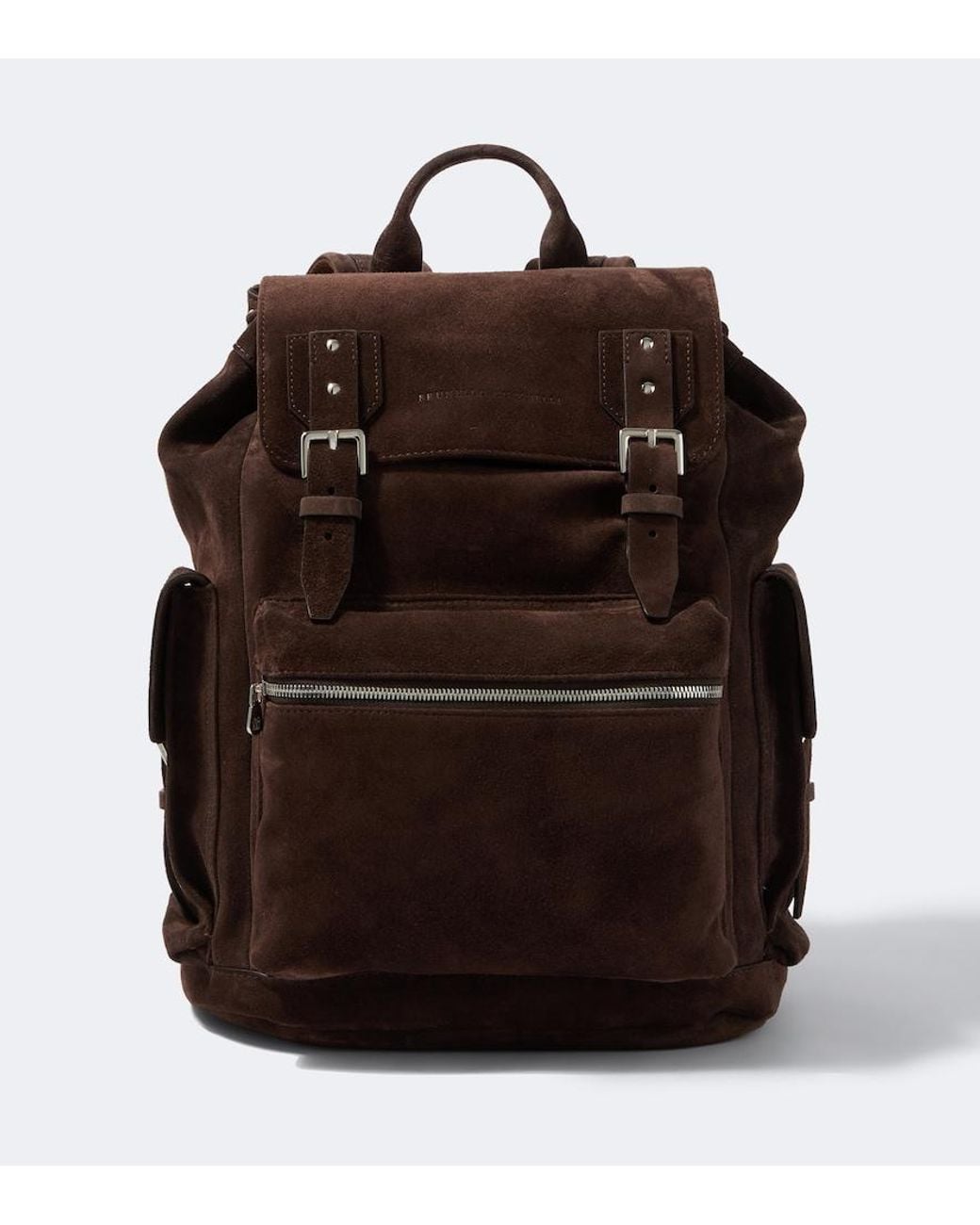 Brunello Cucinelli Brown Suede Backpack for men