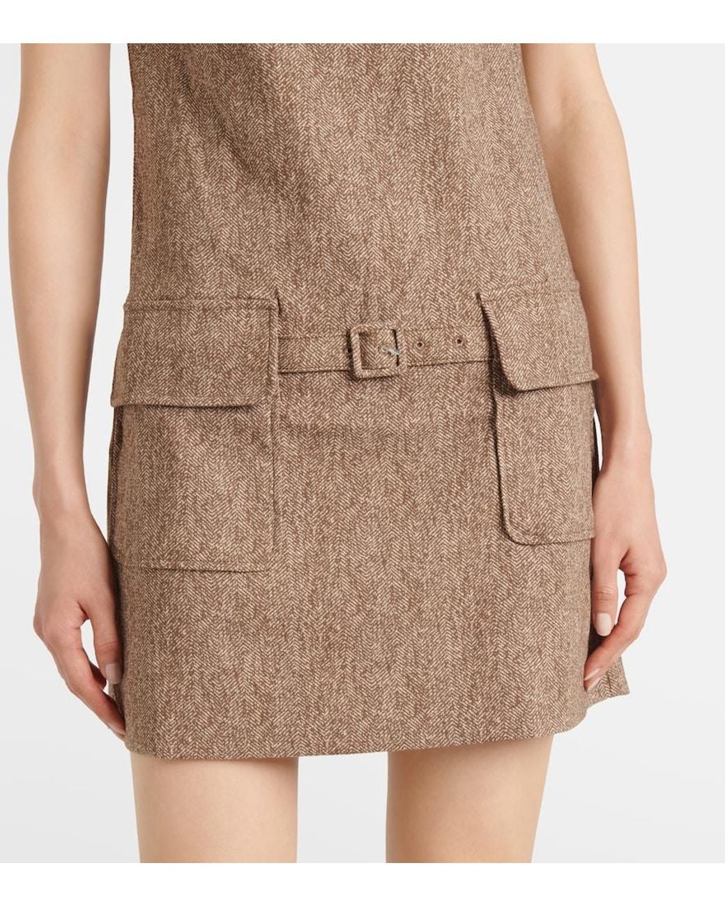 Staud Brown Sheila Belted Midi Dress
