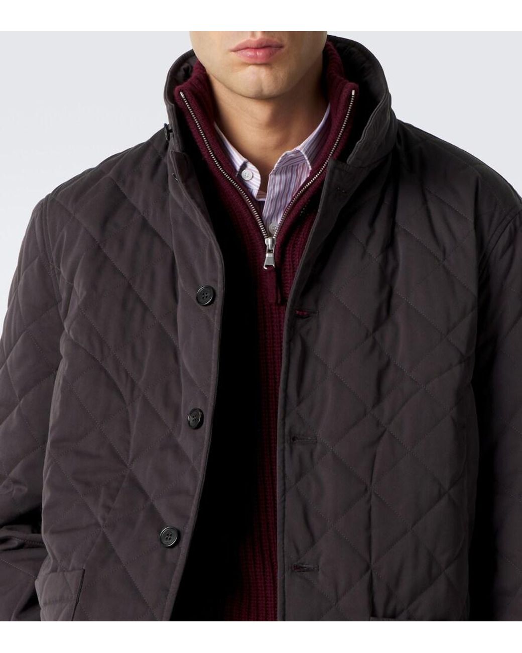 Dunhill Black Quilted Cotton And Silk Jacket for men
