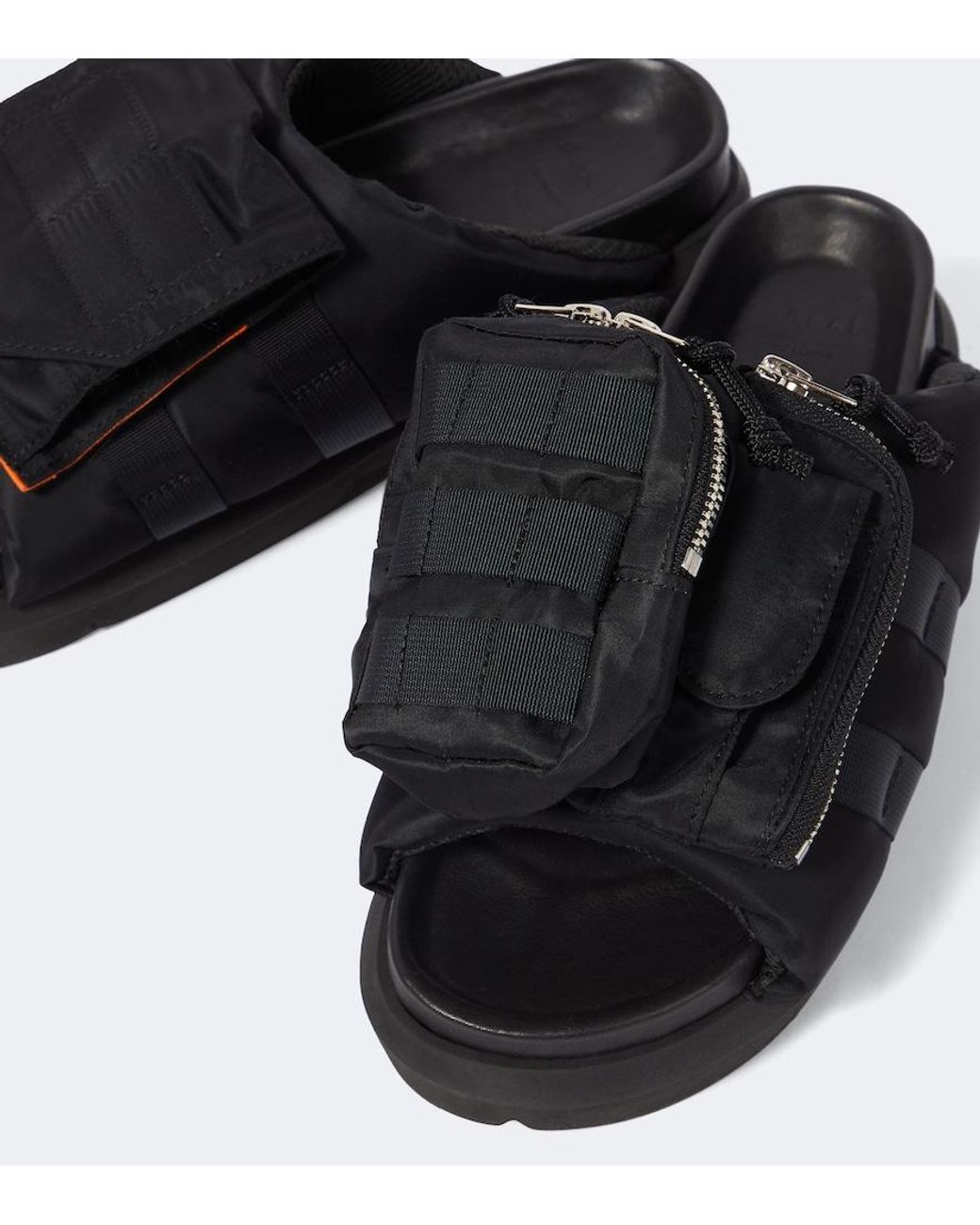 Sacai Pantoletten Pockets in Black für Herren