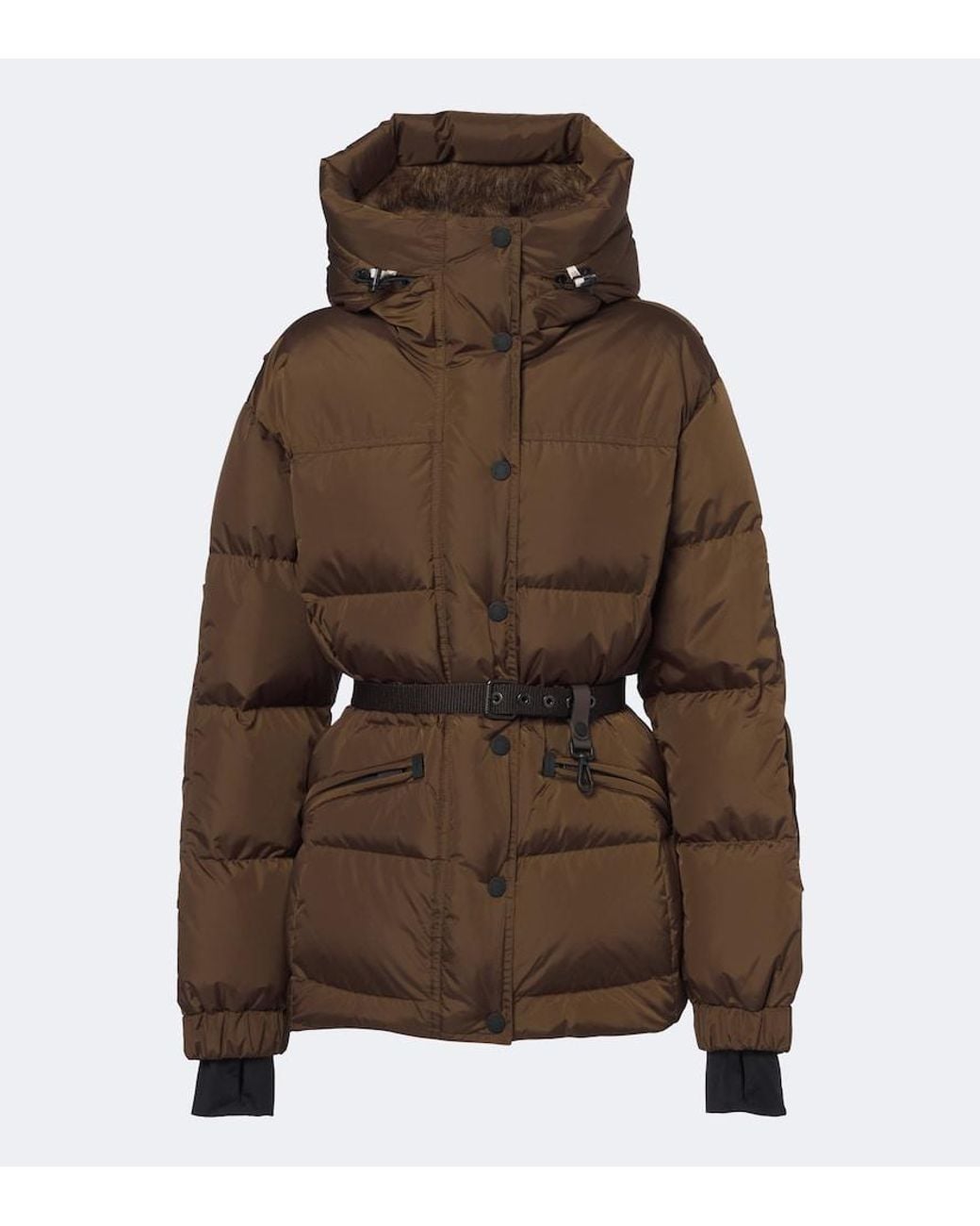 Moncler Brown Salastrains Belted Ski Jacket